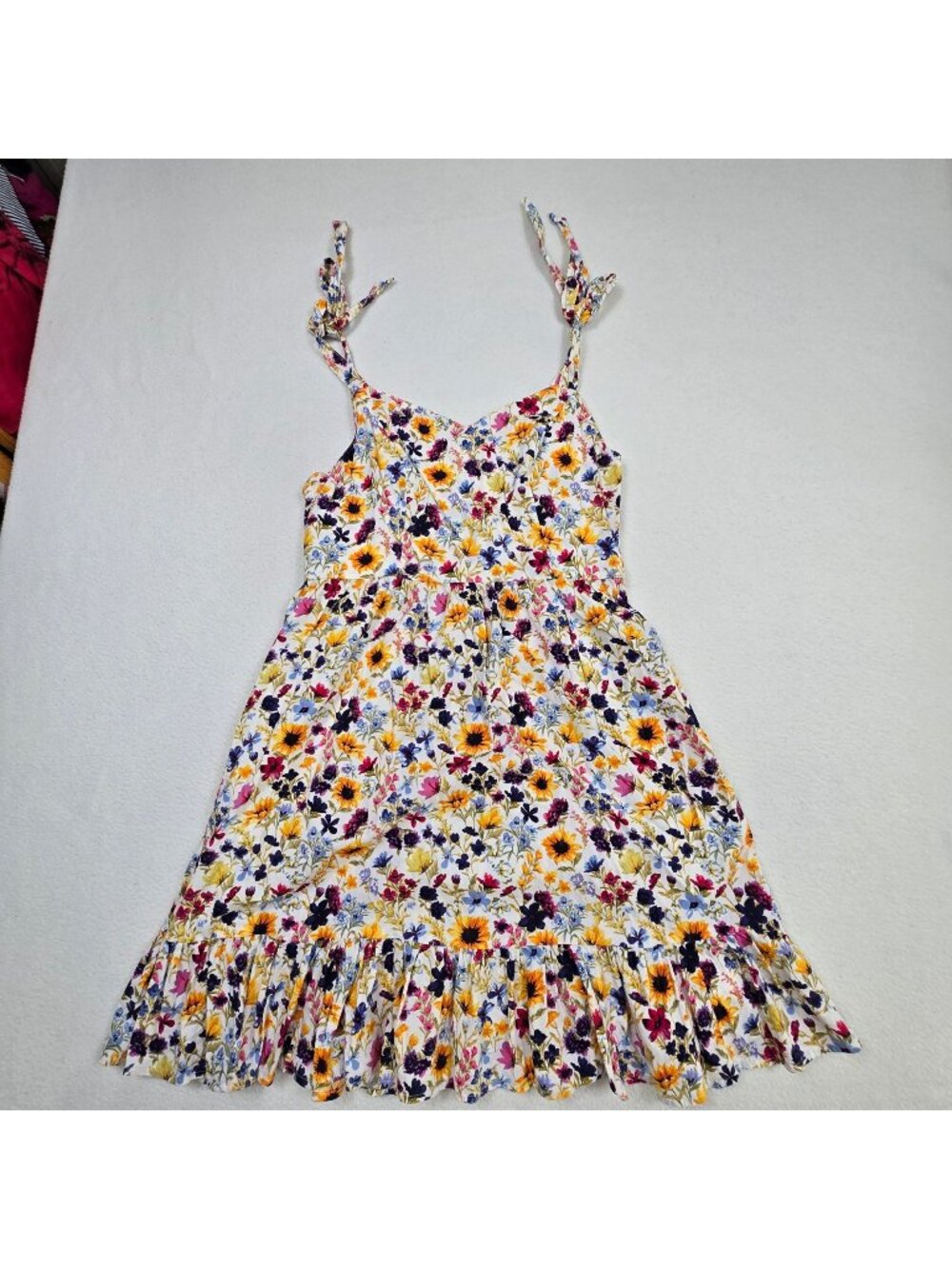 Old Navy XS Cami Dress Multicolor Floral Cottage Core Sleeveless Tie Straps